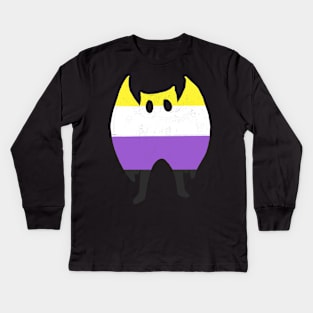 Mothman enby pride Kids Long Sleeve T-Shirt